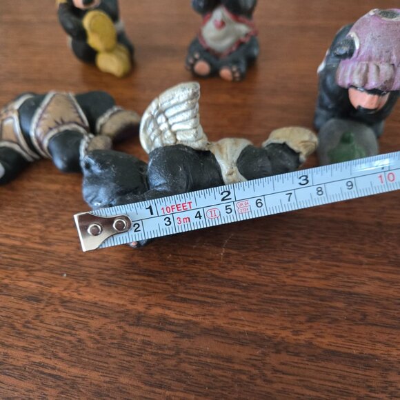 Set of 5 Martine Gagnon Baby Bears, Vintage Figurines Made in Canada 3.5" signed - Picture 12 of 16